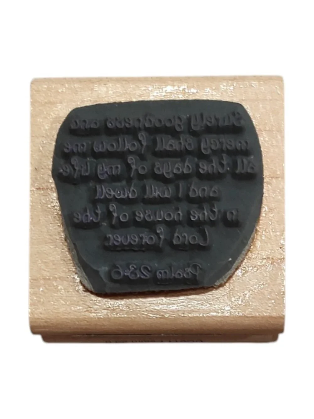 Precious Moments Stampendous Psalm 23:6 Bible Verse Wood Mounted Rubber Stamp
